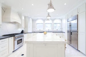 A white-themed kitchen