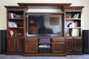 A custom-built television stand