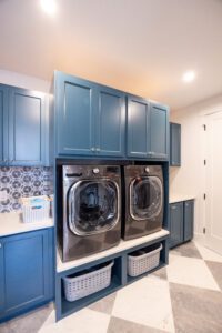 A washing machine area of the house